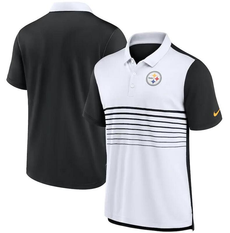 Camisa Polo Pittsburgh Steelers - Branca/Preta