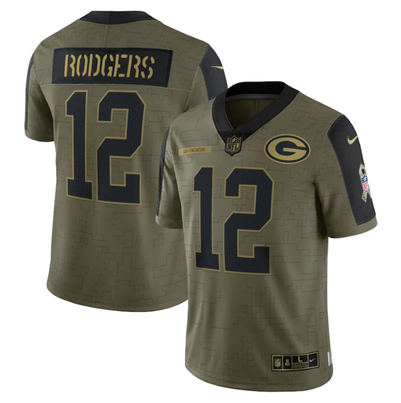 Camisa Futebol Americano Green Bay Packer Vapor Limited Jersey Salute To Service 2021