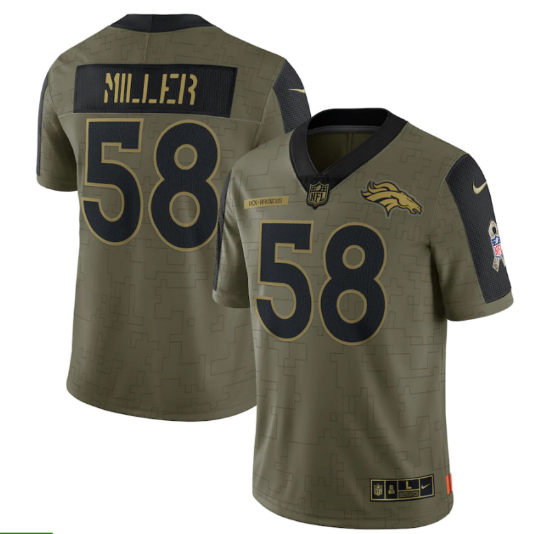 Camisa Futebol Americano Denver Broncos Vapor Limited Jersey Salute To Service 2021
