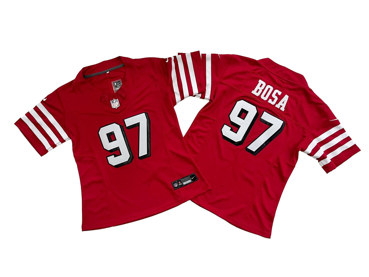 Camisa Futebol Americano Feminina San Francisco 49ers Vapor F.U.S.E. Limited Jersey Vermelha Preta