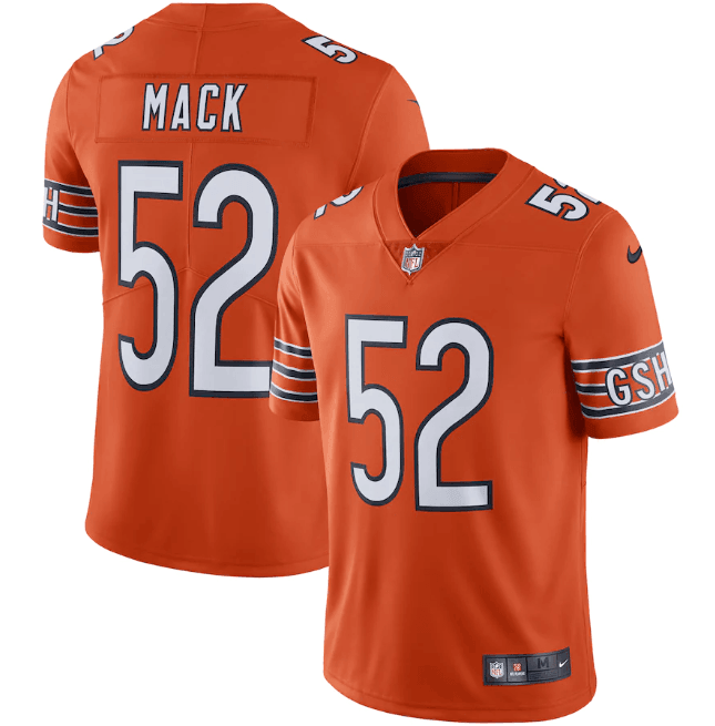 Camisa Futebol Americano Chicago Bears Vapor Limited Jersey Laranja
