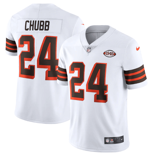 Camisa Futebol Americano Cleveland Browns Coleção 1946 Vapor Limited Jersey Branca
