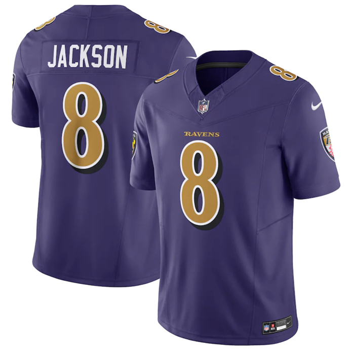 Camisa Futebol Americano Baltimore Ravens Vapor F.U.S.E. Limited Jersey Roxa/Dourado