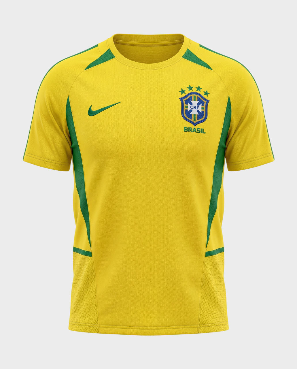 Camisa Seleção Brasileira I 2002 - Retrô - Amarela
