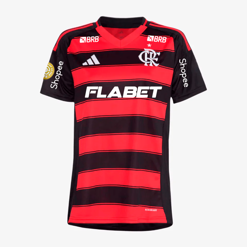 Camisa Feminina Flamengo 2025/26 I Com Patrocínios