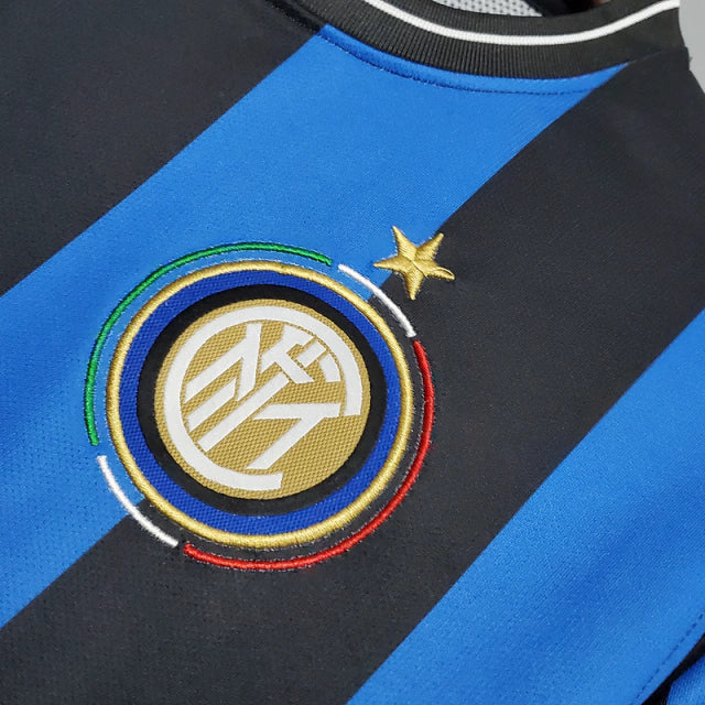Camisa Inter de Milão I 2009/2010 - Azul e Preta - Retrô