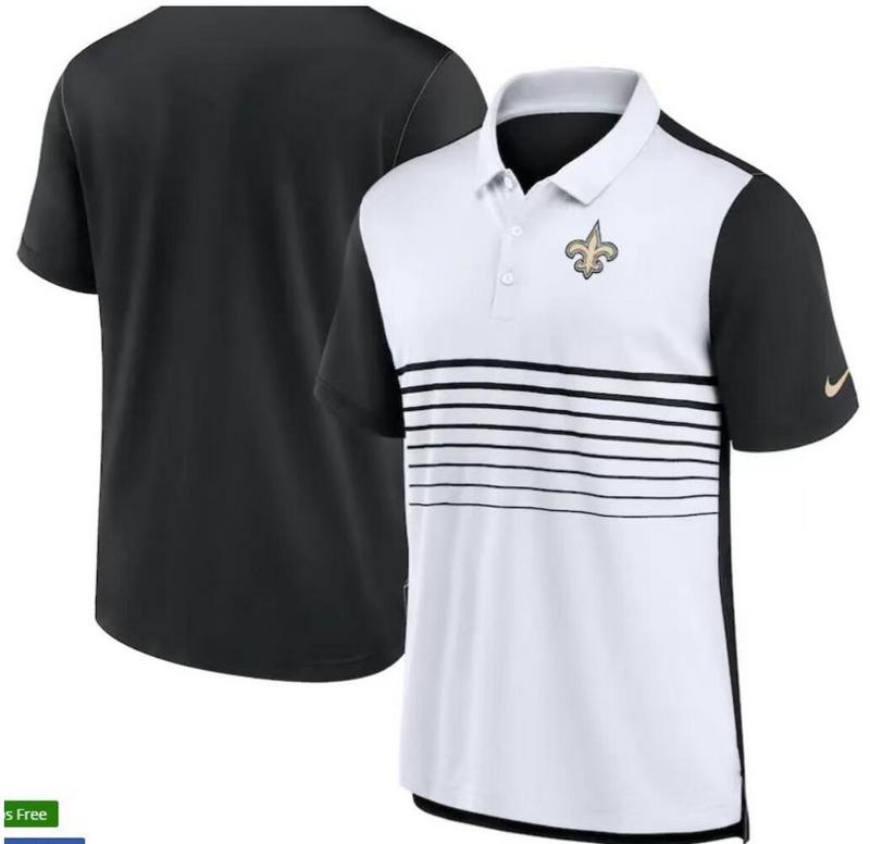 Camisa Polo Orleans Saints - Branca/Preta