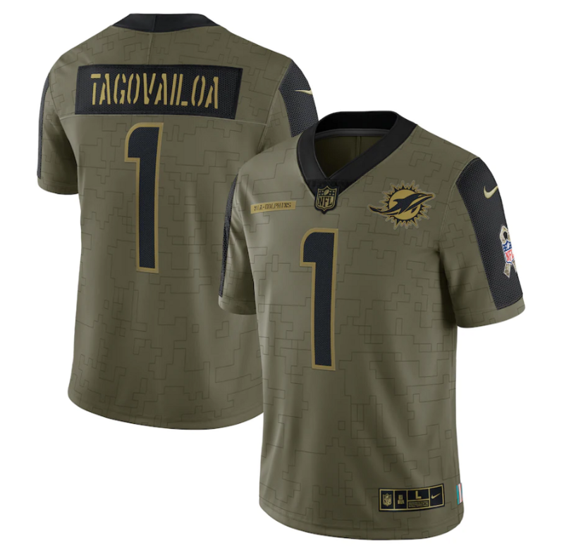 Camisa Futebol Americano Miami Dolphins Vapor Limited Jersey Salute To Service 2021