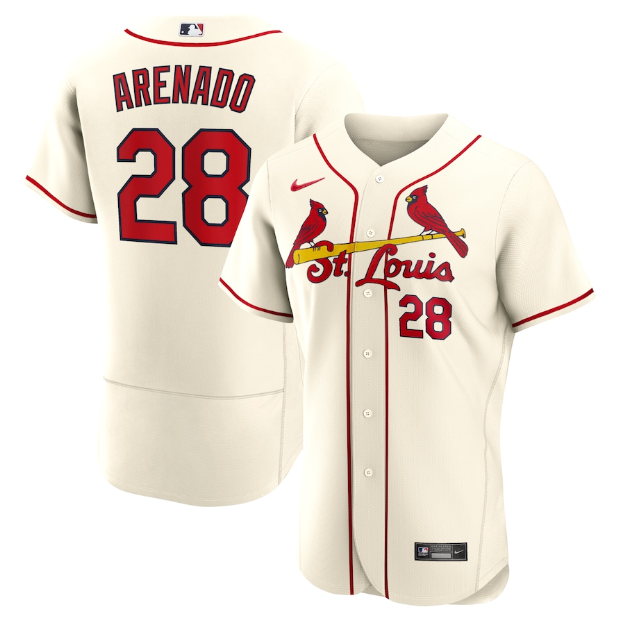 Camisa Beisebol Saint Louis Cardinals Jersey Creme Authentic