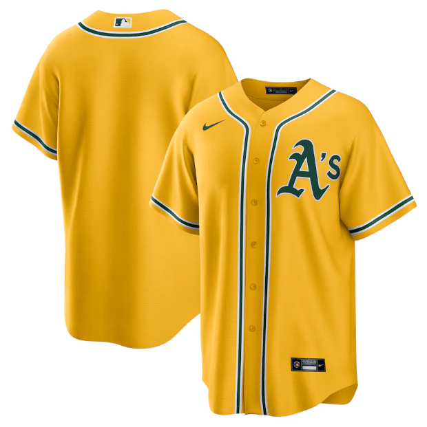 Camisa Beisebol Oakland Athletics Jersey Amarela Torcedor