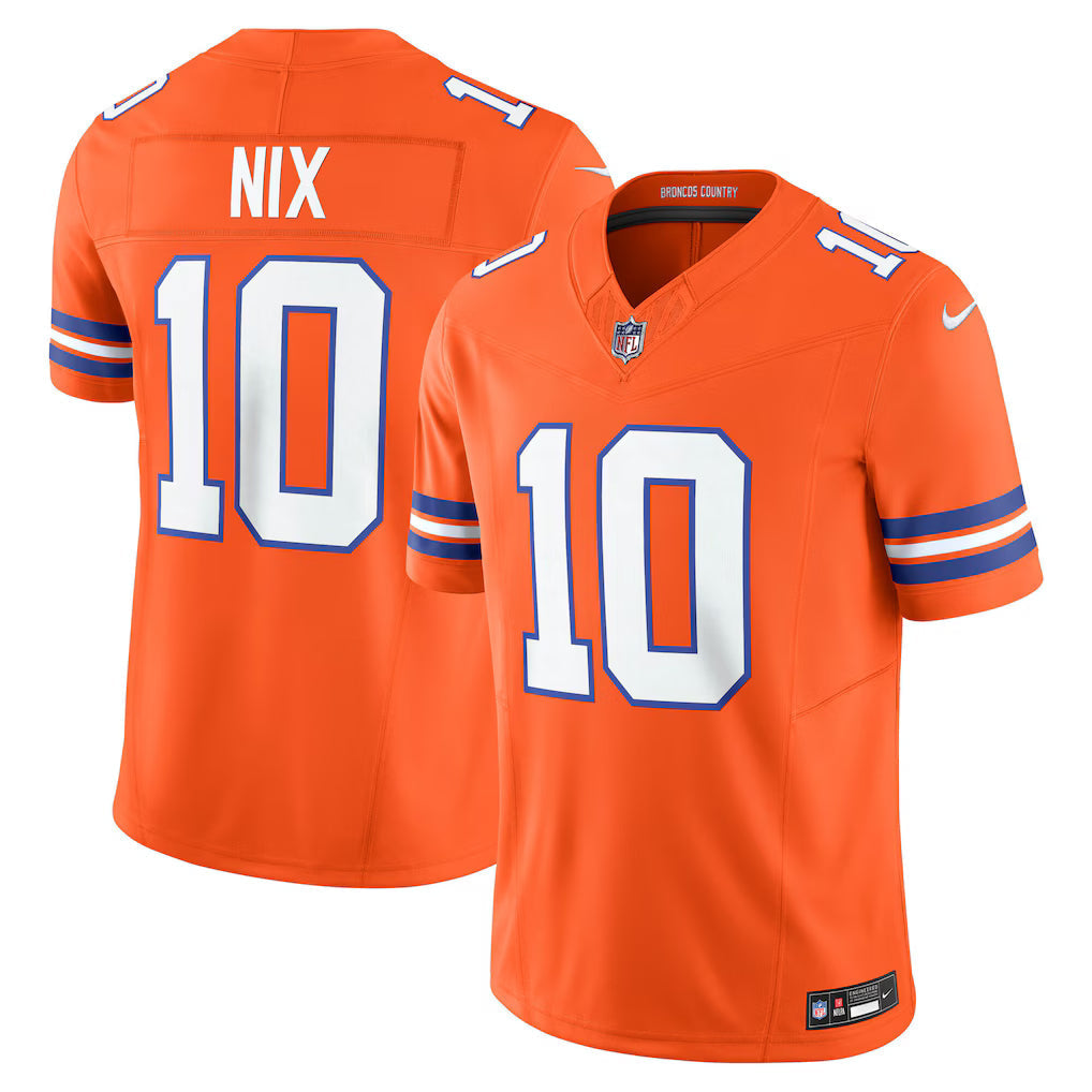 Camisa Futebol Americano Denver Broncos Vapor F.U.S.E. Limited Laranja Mile High Collection 1977 Throwback