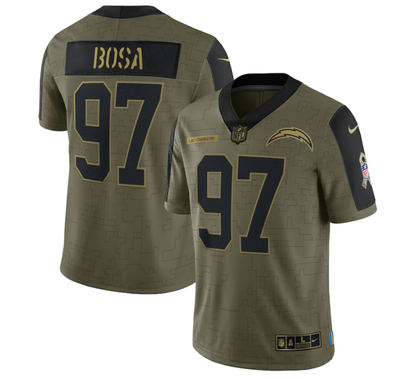 Camisa Futebol Americano Los Angeles Chargers Vapor Limited Jersey Salute To Service 2021