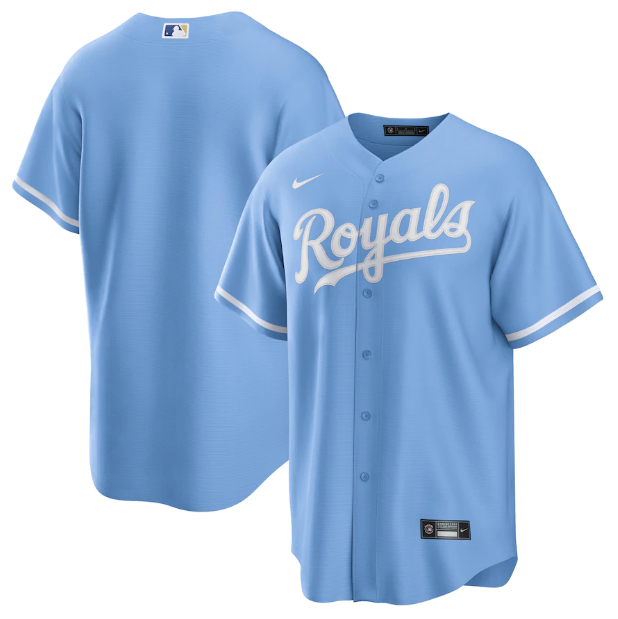 Camisa Beisebol Kansas City Royals Jersey Azul Claro Torcedor