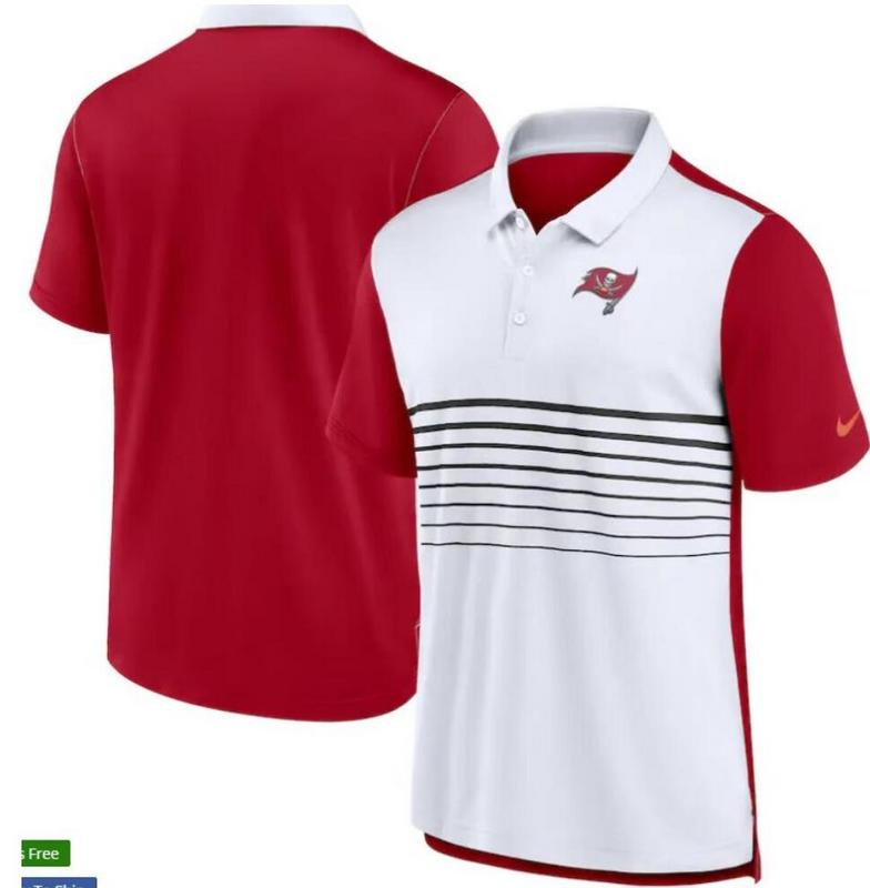 Camisa Polo Tampa Bay Buccaneers - Branca/Vermelha