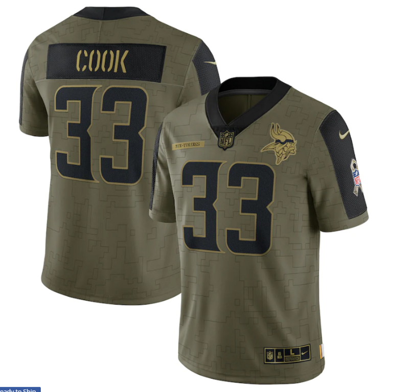 Camisa Futebol Americano Minnesota Vikings Vapor Limited Jersey Salute To Service 2021