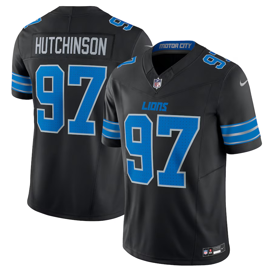 Camisa Futebol Americano Detroit Lions Vapor F.U.S.E. Limited Jersey Preta