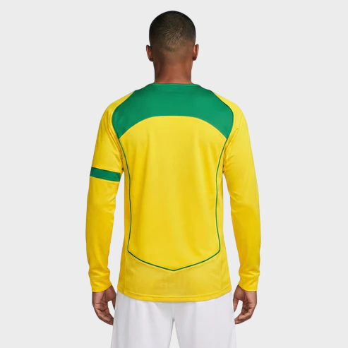 Camisa Seleção Brasileira I Manga Longa 2004 - - Retrô - Amarela