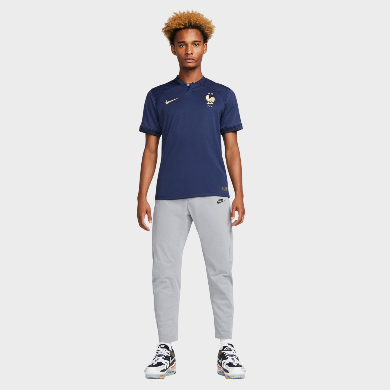 Camisa França I 2022 Torcedor Masculina - Azul Marinho - Retrô