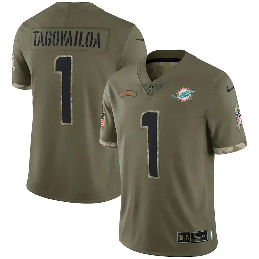 Camisa Futebol Americano Miami Dolphins Vapor Limited Jersey Salute To Service 2022