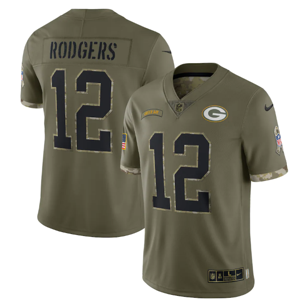 Camisa Futebol Americano Green Bay Packer Vapor Limited Jersey Salute To Service 2022