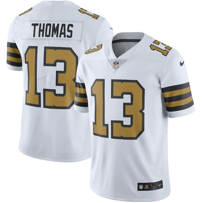 Camisa Futebol Americano Orleans Saints Vapor Limited Jersey Branca e Dourada
