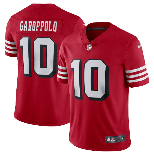 Camisa Futebol Americano San Francisco 49ers Vapor Limited Jersey Vermelha Preta