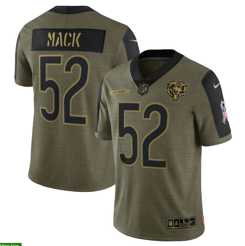 Camisa NFL Chicago Bears Vapor Limited Jersey Salute To Service 2021
